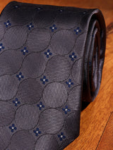 Grey Geometric Woven Necktie - TOSSIDO