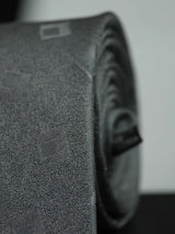 Grey Geometric Woven Silk Necktie - TOSSIDO