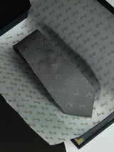 Grey Geometric Woven Silk Necktie - TOSSIDO