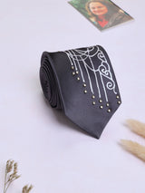 Grey Hand - Painted Woven Necktie - TOSSIDO