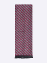 Grey & Maroon Stripe Muffler - TOSSIDO