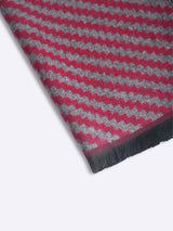 Grey & Maroon Stripe Muffler - TOSSIDO