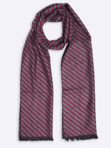 Grey & Maroon Stripe Muffler - TOSSIDO
