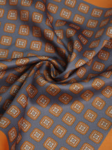 Grey & Orange Geometric Pocket Square - TOSSIDO