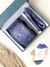 Grey Paisley Necktie Gift - set - TOSSIDO