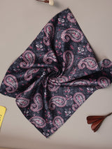 Grey Paisley Pocket Square - TOSSIDO