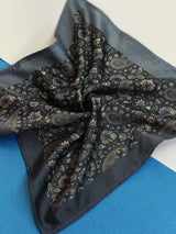 Grey Paisley Pocket Square - TOSSIDO
