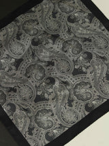 Grey Paisley Silk Pocket Square - TOSSIDO