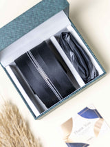 Grey Panel Necktie Gift - set - TOSSIDO