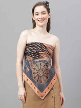 Grey & Peach Novelty Scarf & Scarf Bag Set - TOSSIDO