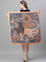 Grey & Peach Novelty Scarf & Scarf Bag Set - TOSSIDO