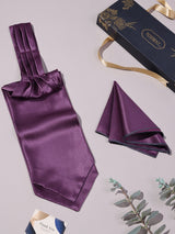 Grey & Pink Dot Woven Ascot & Pocket Square - TOSSIDO
