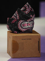 Grey & Pink Paisley Pocket Square - TOSSIDO