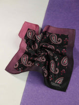 Grey & Pink Paisley Pocket Square - TOSSIDO
