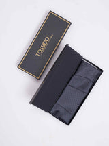 Grey Polka Woven Cravat & Pocket Square Set - TOSSIDO