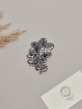 Grey & Purple Flower Brooch - TOSSIDO