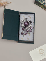 Grey & Purple Flower Brooch - TOSSIDO