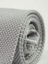 Grey Solid Knitted Necktie - TOSSIDO
