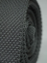 Grey Solid Knitted Necktie - TOSSIDO