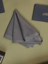 Grey Solid Knitted Pocket Square - TOSSIDO