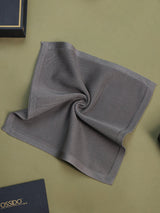 Grey Solid Knitted Pocket Square - TOSSIDO