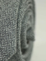 Grey Stripe Wool Skinny Necktie - TOSSIDO