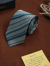 Grey Stripe Woven Necktie - TOSSIDO
