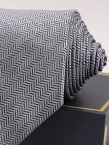 Grey Stripe Woven Silk Necktie - TOSSIDO