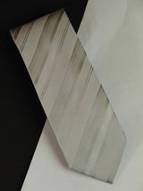 Grey Stripe Woven Silk Necktie - TOSSIDO