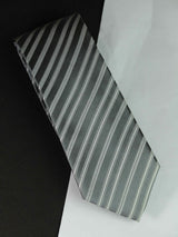 Grey Stripe Woven Silk Necktie - TOSSIDO