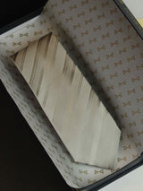 Grey Stripe Woven Silk Necktie - TOSSIDO