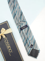 Grey Striped Broad Necktie - TOSSIDO
