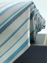 Grey Striped Broad Necktie - TOSSIDO