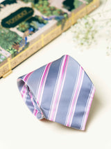 Grey Stripes Broad + Long Necktie - TOSSIDO