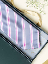 Grey Stripes Broad + Long Necktie - TOSSIDO