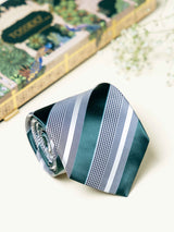 Grey Stripes Broad + Long Necktie - TOSSIDO