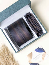Grey Stripes Necktie Gift - set - TOSSIDO