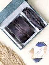 Grey Stripes Necktie Gift - set - TOSSIDO