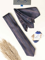 Grey Stripes Necktie Gift - set - TOSSIDO