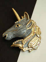 Grey Unicorn Brooch - TOSSIDO