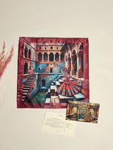 Gujarat Stepwell Maroon Printed Pocket Square - TOSSIDO