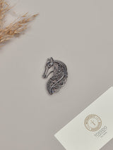 Gunmetal Horse Brooch
