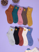 Heart Embroidered Socks – Pack of 10
