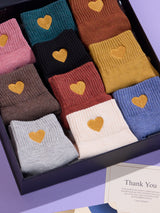 Heart Embroidered Socks – Pack of 10