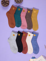 Heart Embroidered Socks – Pack of 10 - TOSSIDO