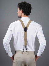 Henna Green Check Suspender with Vegan Leather patch - TOSSIDO