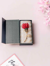 Hot Pink Rose Bloom Brooch - TOSSIDO