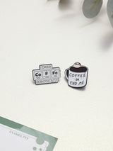 I Drink Coffee Periodically & Coffee or End Me Enamel Pin Set of 2 - TOSSIDO