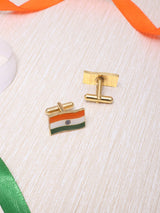 Indian Flag Gold Cufflinks - TOSSIDO