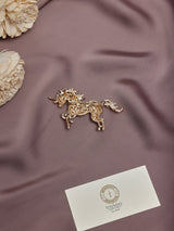 Iridescent Crystal Unicorn Brooch - TOSSIDO